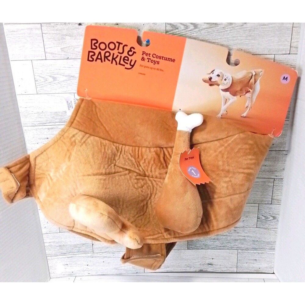 Boots & Barkley Turkey Plush Dog Costume Size M Brown/White Pet Costume & Toys